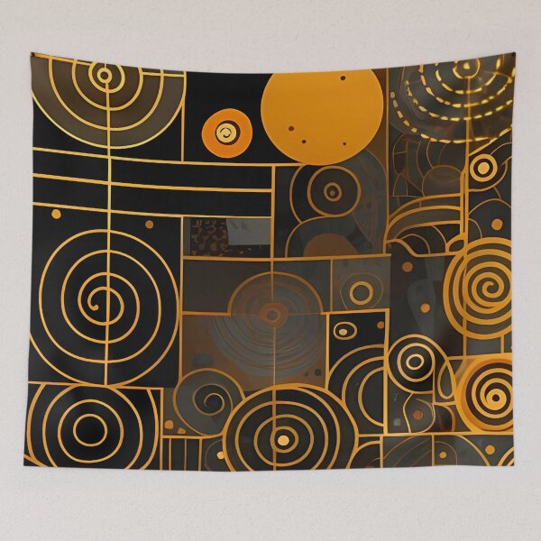 Item preview, Black and Gold Technical Circles Blueprint designed and sold by RAGANADesign.