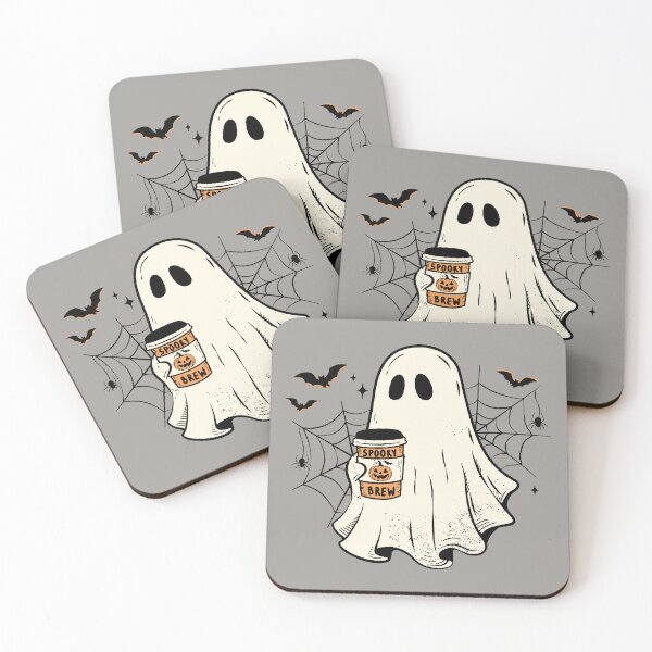 Item preview, Cute Ghost Drinking Coffee Spooky Brew Halloween designed and sold by RinrinDesigns.