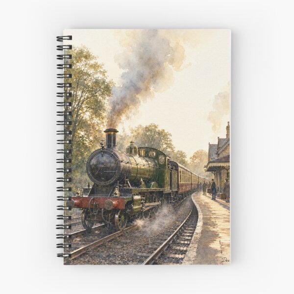 Item preview, Golden Hour Steam Train at a Country Station - Landscape designed and sold by Island Pace Design.