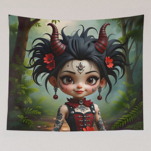Item preview, Little Dark Forest Demon – Cute Gothic Fantasy Girl. designed and sold by nicky2342.