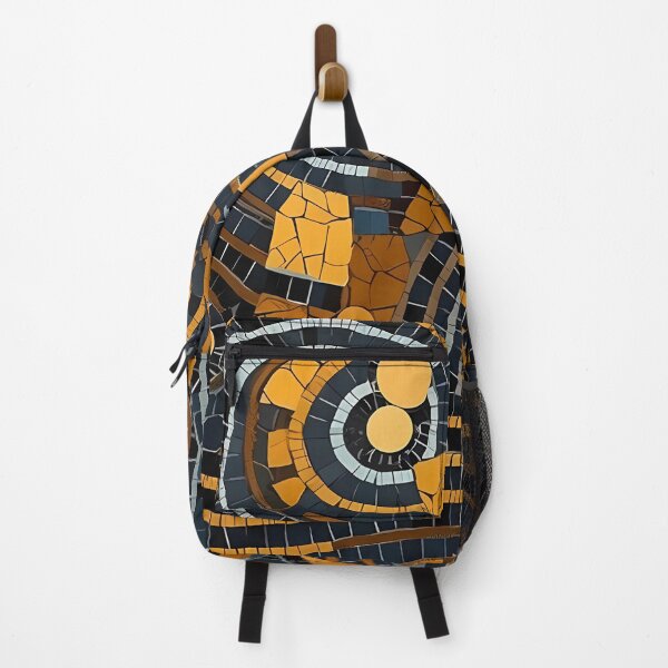 Item preview, Navy and Gold Art Deco Wave Mosaic designed and sold by RAGANADesign.