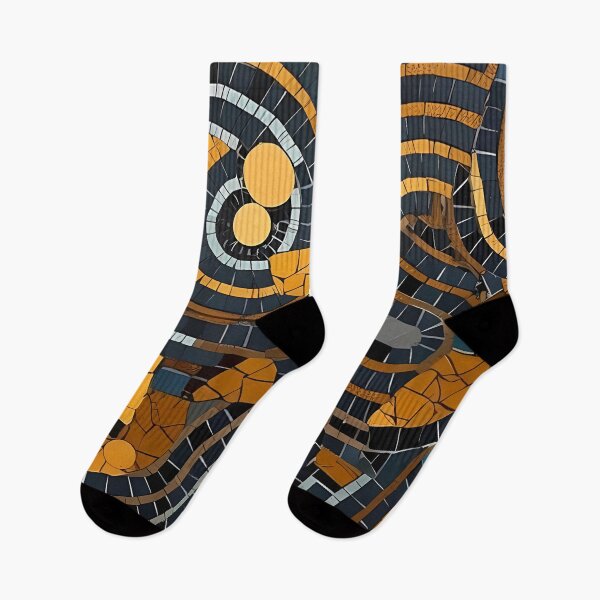 Item preview, Navy and Gold Art Deco Wave Mosaic designed and sold by RAGANADesign.