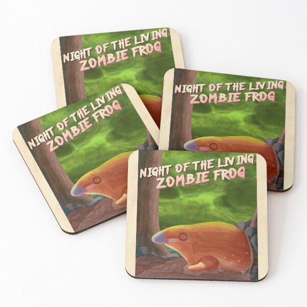Item preview, Night of the Living Zombie Frog Poster designed and sold by ClumsyPillbug.