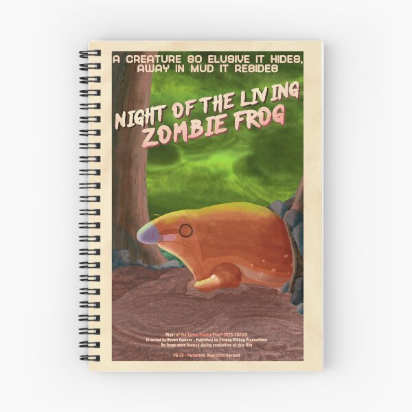 Item preview, Night of the Living Zombie Frog Poster designed and sold by ClumsyPillbug.