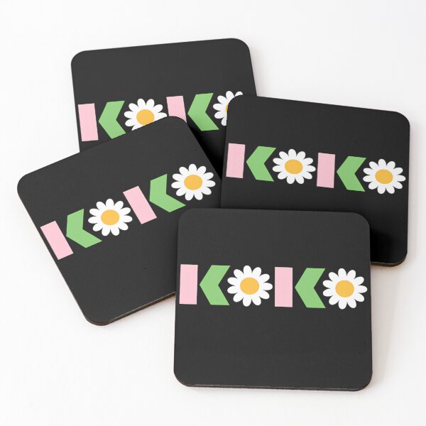 Item preview, Letters With White Daisy Flowers On Black Background designed and sold by PontoImagem.