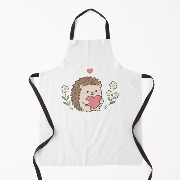 Item preview, Cute Kawaii Hedgehog Holding Heart Daisy Flower Aesthetic designed and sold by Rehnair.