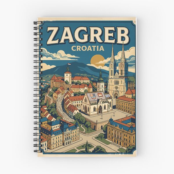 Item preview, Vintage Zagreb Croatia Travel Poster designed and sold by Ar0undTheW0rld.