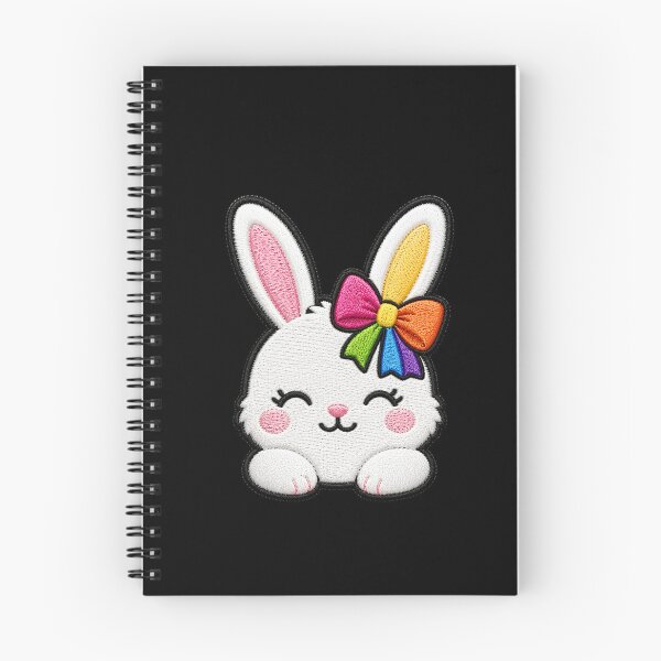Item preview, Rainbow Bunny Embroidery Patch Illustration designed and sold by ColorSplash123.