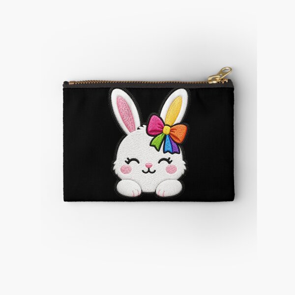 Item preview, Rainbow Bunny Embroidery Patch Illustration designed and sold by ColorSplash123.