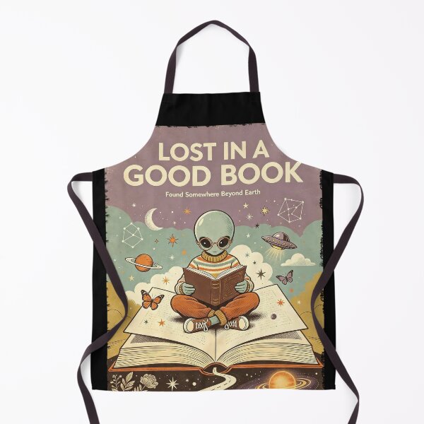 Item preview, Lost In A Good Book Reading Alien Poster designed and sold by NatalieJeans.