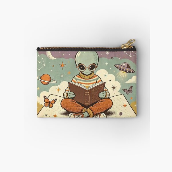 Item preview, Lost In A Good Book Reading Alien Poster designed and sold by NatalieJeans.