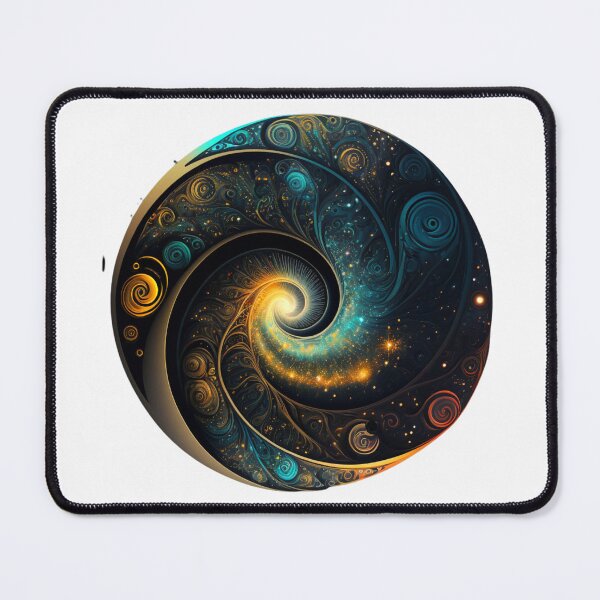 Item preview, Cosmic Golden Spiral Galaxy in Teal designed and sold by RAGANADesign.
