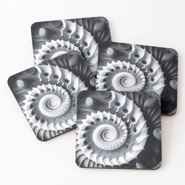 Item preview, Black and White Fractal Spiral Sculpture designed and sold by RAGANADesign.