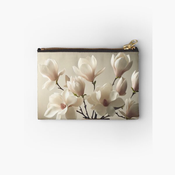 Item preview, White Magnolia Flowers in Ceramic Vase, Elegant Neutral Floral Still Life designed and sold by NarjaShop.