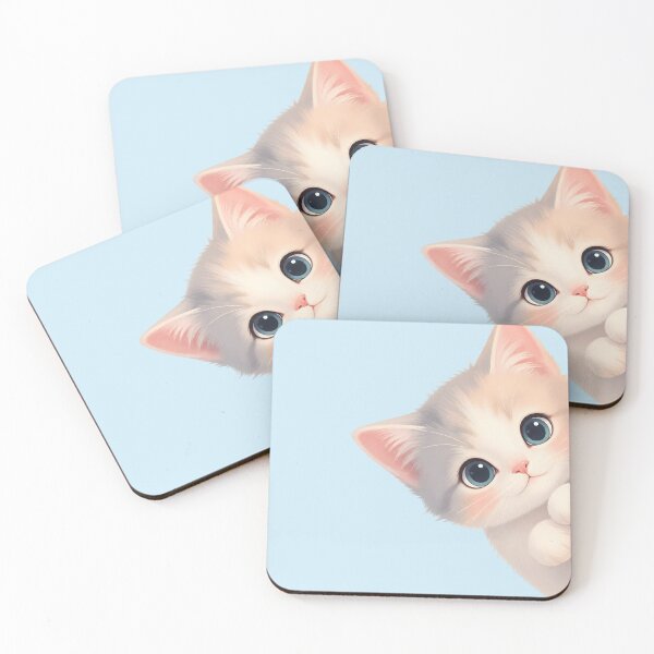 Item preview, Cute White Cat Kawaii Kitten designed and sold by naragon4289.