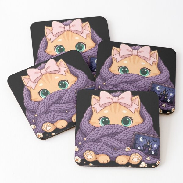 Item preview, Cute Cozy Blanket Cat Popcorn Movie Night designed and sold by Moody Vibes Studio.