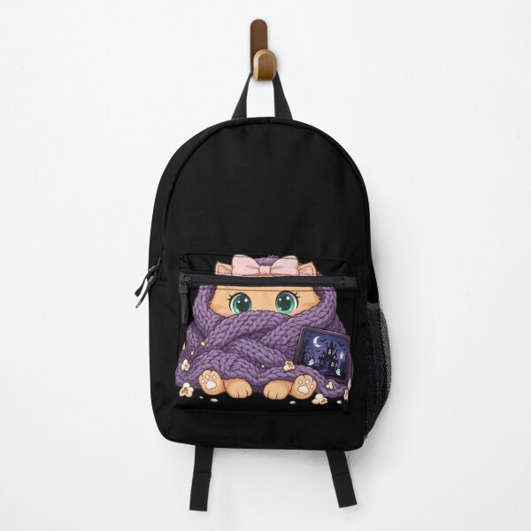 Item preview, Cute Cozy Blanket Cat Popcorn Movie Night designed and sold by Moody Vibes Studio.