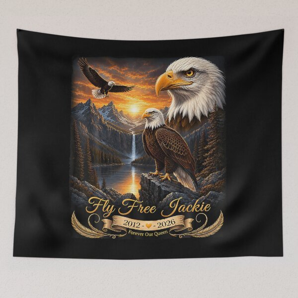 Item preview, Fly Free Jackie Big Bear Bald Eagle Memorial Tribute designed and sold by HaytamShop.