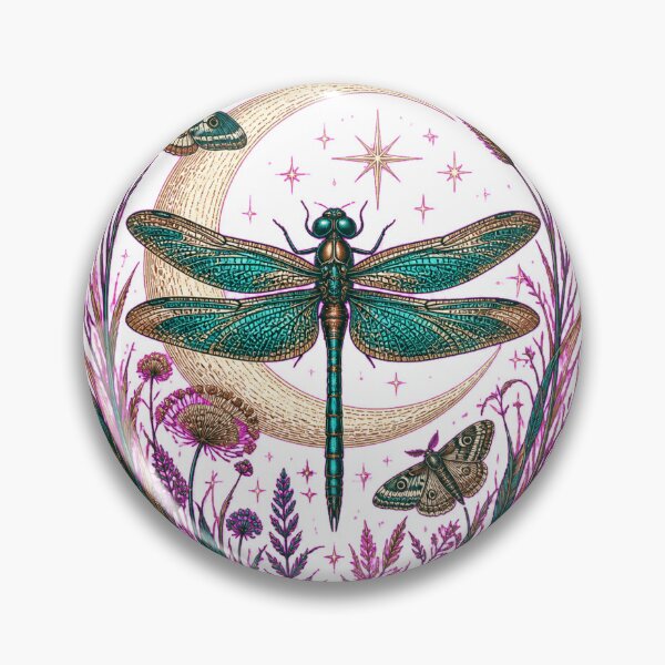 Item preview, Jeweled dragonfly in front of the moon designed and sold by CalipZO.