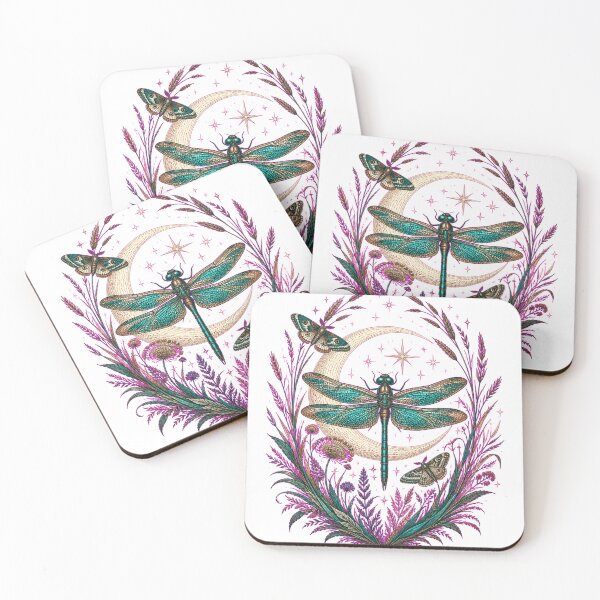 Item preview, Jeweled dragonfly in front of the moon designed and sold by CalipZO.