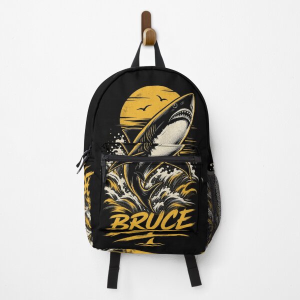 Item preview, Bruce Great White Shark Ocean Sunset Breaching Wave Art designed and sold by Shakhbata-1.