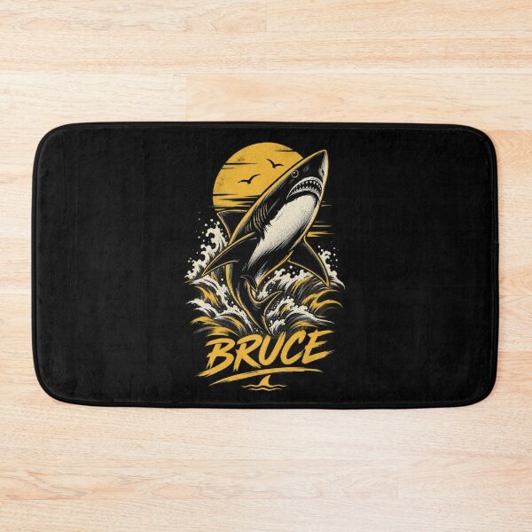 Item preview, Bruce Great White Shark Ocean Sunset Breaching Wave Art designed and sold by Shakhbata-1.