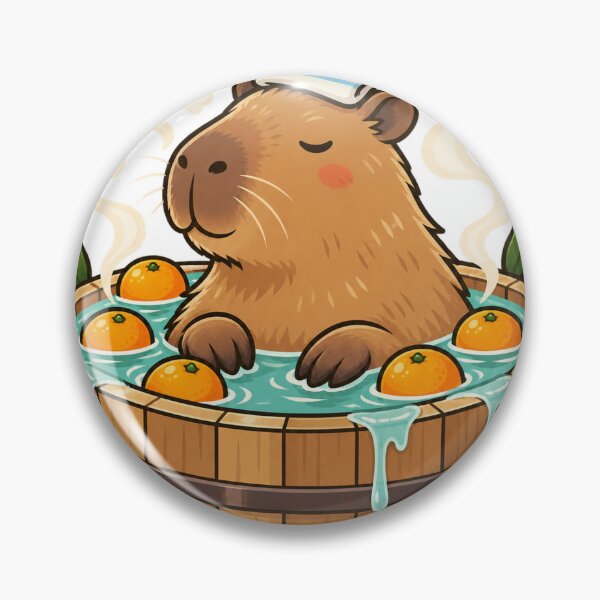 Item preview, Relaxed capybara in a hot bath designed and sold by CalipZO.