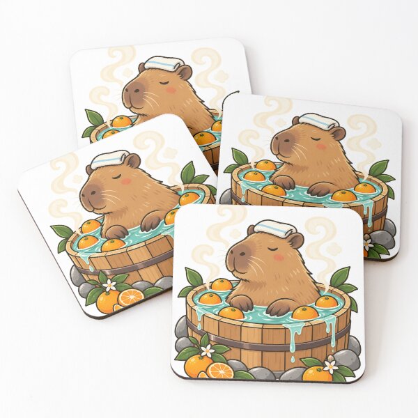 Item preview, Relaxed capybara in a hot bath designed and sold by CalipZO.