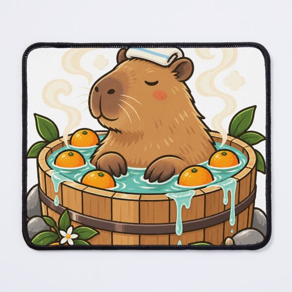 Item preview, Relaxed capybara in a hot bath designed and sold by CalipZO.