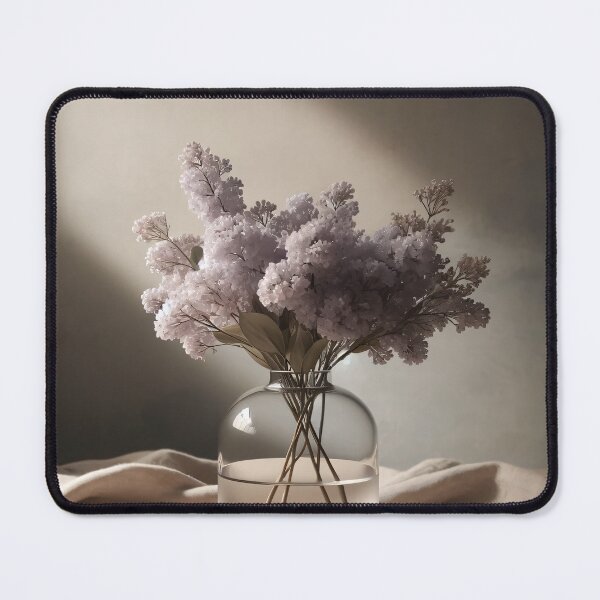 Item preview, Lilac Flowers in Glass Vase, Soft Neutral Floral Still Life designed and sold by NarjaShop.