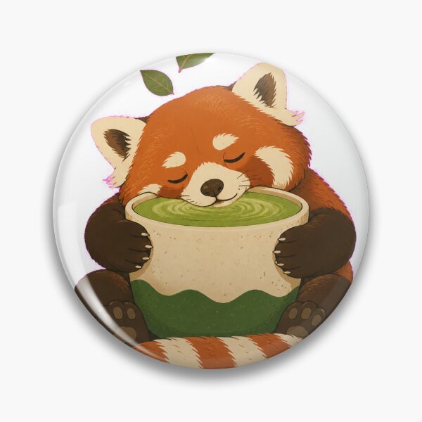 Item preview, Sleeping red panda with matcha designed and sold by CalipZO.