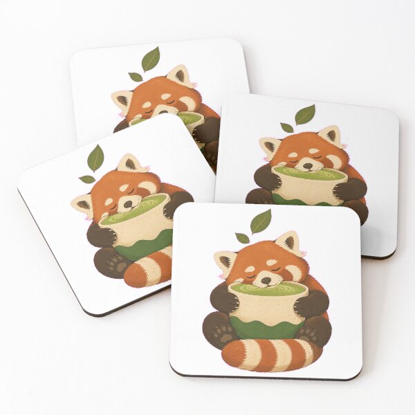 Item preview, Sleeping red panda with matcha designed and sold by CalipZO.