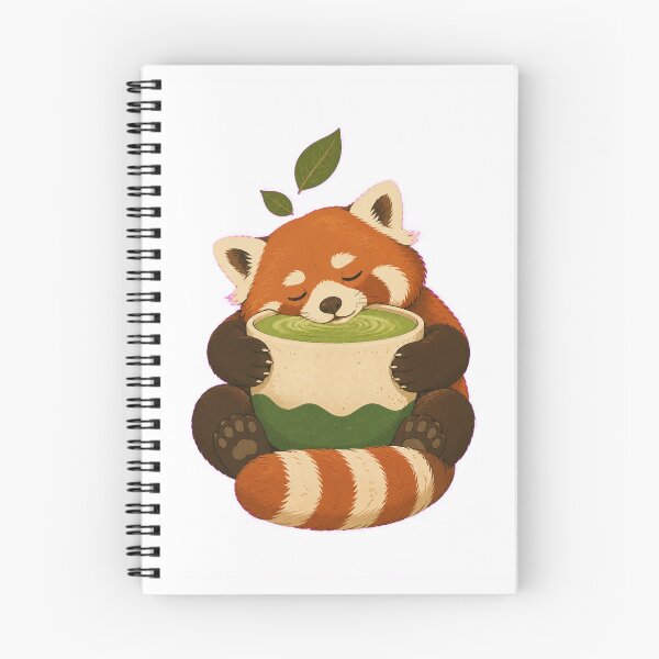 Item preview, Sleeping red panda with matcha designed and sold by CalipZO.
