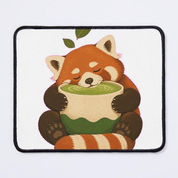 Item preview, Sleeping red panda with matcha designed and sold by CalipZO.