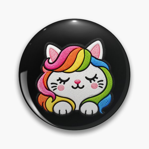 Item preview, Rainbow Cat Embroidery Patch Illustration designed and sold by ColorSplash123.