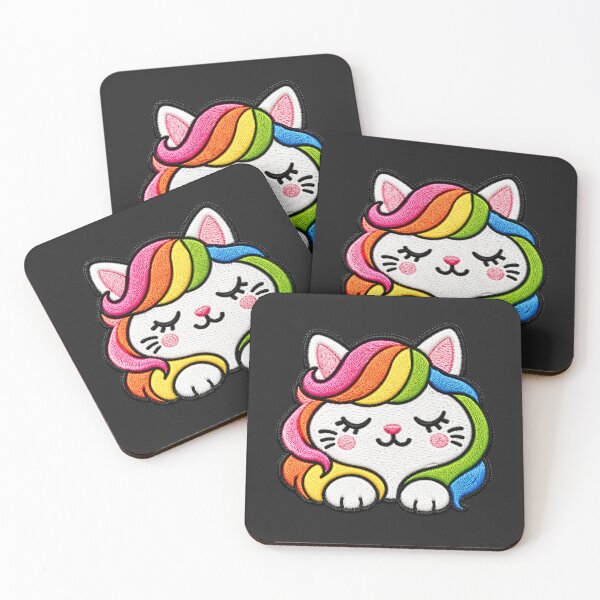 Item preview, Rainbow Cat Embroidery Patch Illustration designed and sold by ColorSplash123.