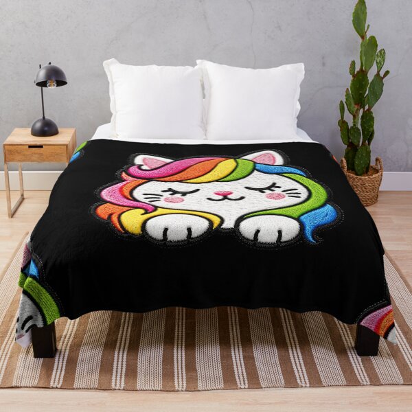 Item preview, Rainbow Cat Embroidery Patch Illustration designed and sold by ColorSplash123.