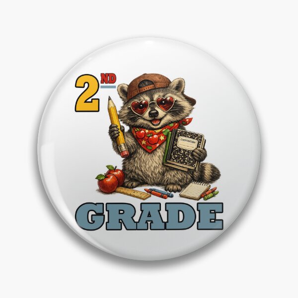 Item preview, Funny Raccoon in Heart Glasses 2nd Grade Back to School designed and sold by SON SON.