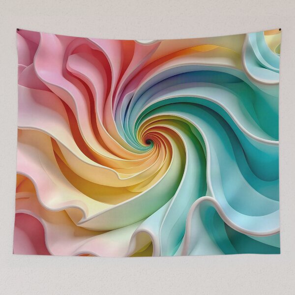 Item preview, Colorful Spiral Pattern in Aqua Pink and Yellow designed and sold by Vicky Brago-Mitchell®.