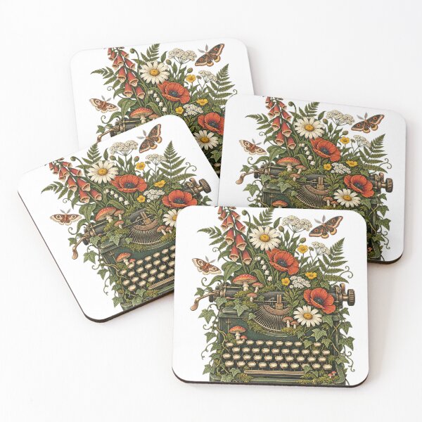 Item preview, Botanical typewriter with wildflowers designed and sold by CalipZO.