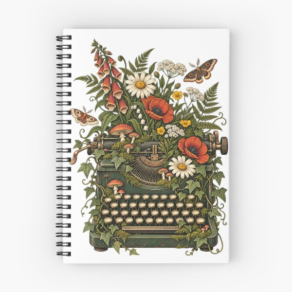 Item preview, Botanical typewriter with wildflowers designed and sold by CalipZO.