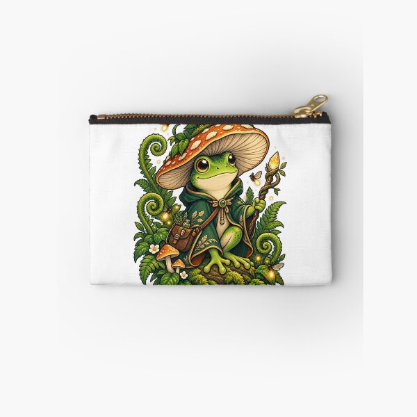 Item preview, Frog wizard with magic mushroom hat designed and sold by CalipZO.