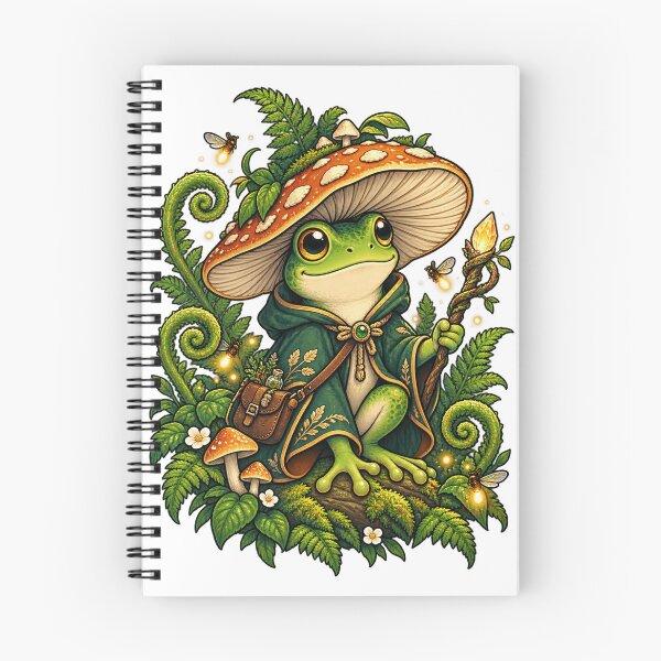 Item preview, Frog wizard with magic mushroom hat designed and sold by CalipZO.