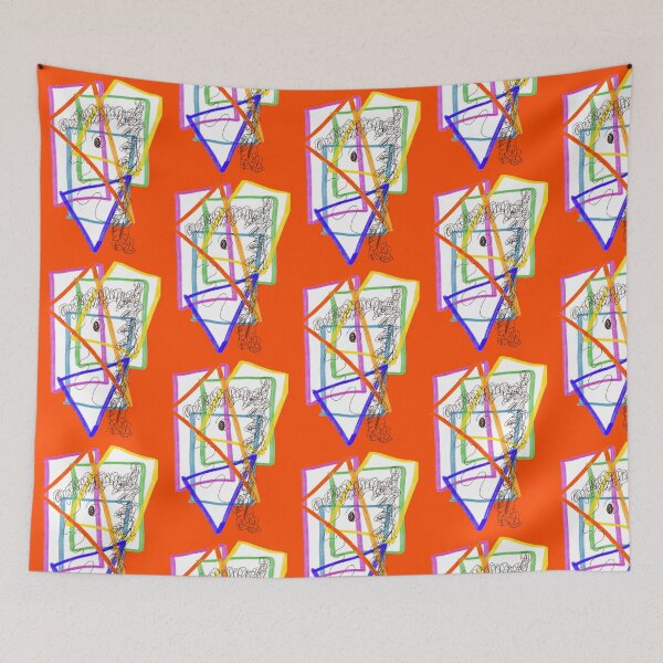 Item preview, Geometric Art Attack 90s Style Squiggle Sketch  designed and sold by TheSnugGirl.