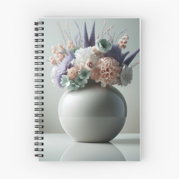 Item preview, Pastel Flower Bouquet in White Vase, Soft Modern Floral Still Life designed and sold by NarjaShop.