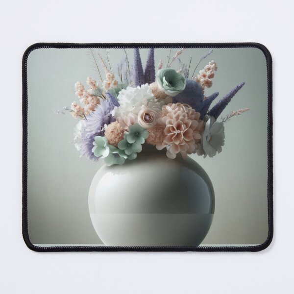 Item preview, Pastel Flower Bouquet in White Vase, Soft Modern Floral Still Life designed and sold by NarjaShop.