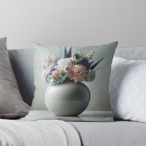 Item preview, Pastel Flower Bouquet in White Vase, Soft Modern Floral Still Life designed and sold by NarjaShop.