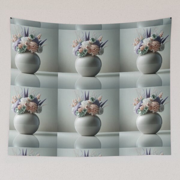 Item preview, Pastel Flower Bouquet in White Vase, Soft Modern Floral Still Life designed and sold by NarjaShop.