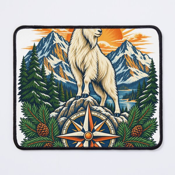 Item preview, Mountain goat above compass designed and sold by CalipZO.