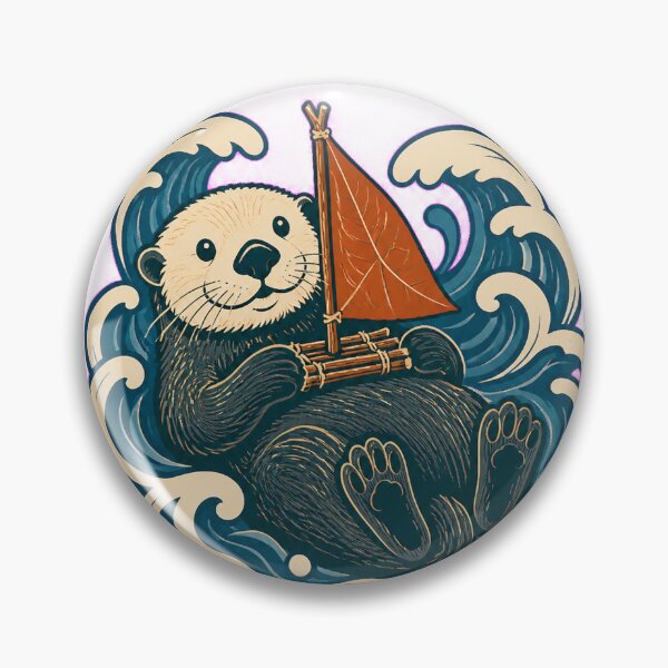 Item preview, Sea otter with small leaf sailboat designed and sold by CalipZO.